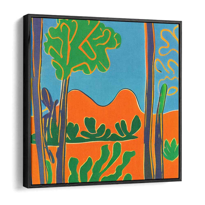 Cubist Horizon Reverie: Modernist Inspired Colorful Landscape Canvas Art