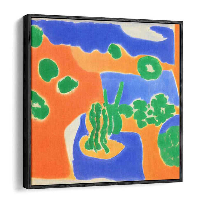 Azure and Tangerine Dreamscape: Vibrant Abstract Nature Canvas Art