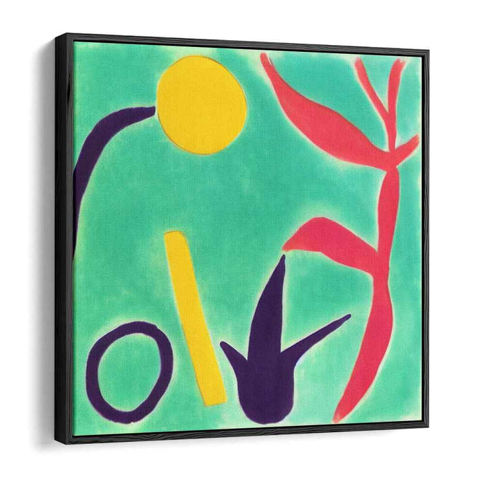 Minted Abstractions: Abstract Expressionist Shapes on Mint Green Canvas