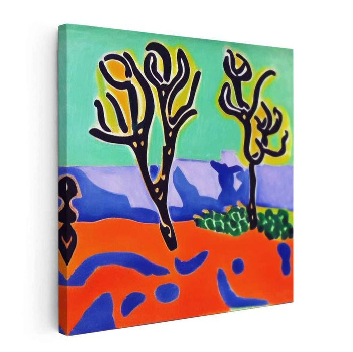 Surreal Desert Dream: Fauvist Landscape Canvas Art Print