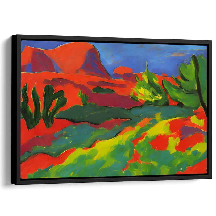 Vivid Desert Dream: Fauvist Landscape Canvas Art Print