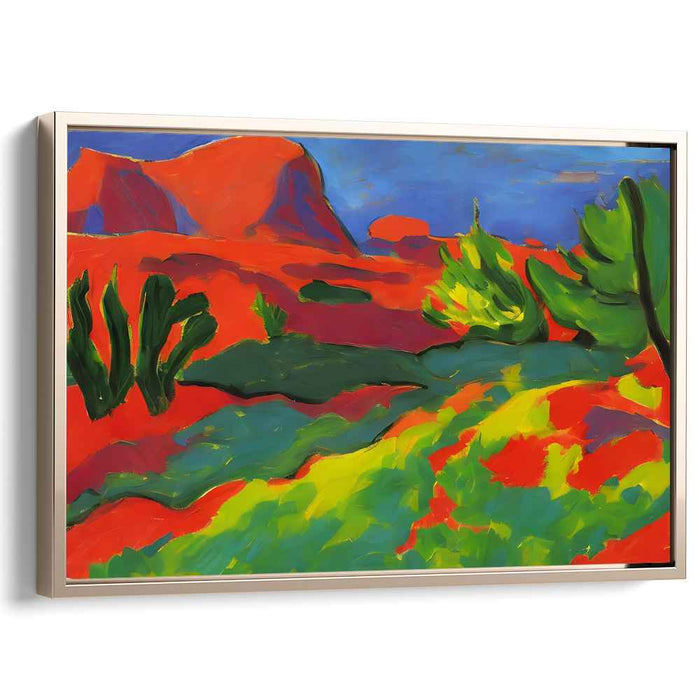 Vivid Desert Dream: Fauvist Landscape Canvas Art Print