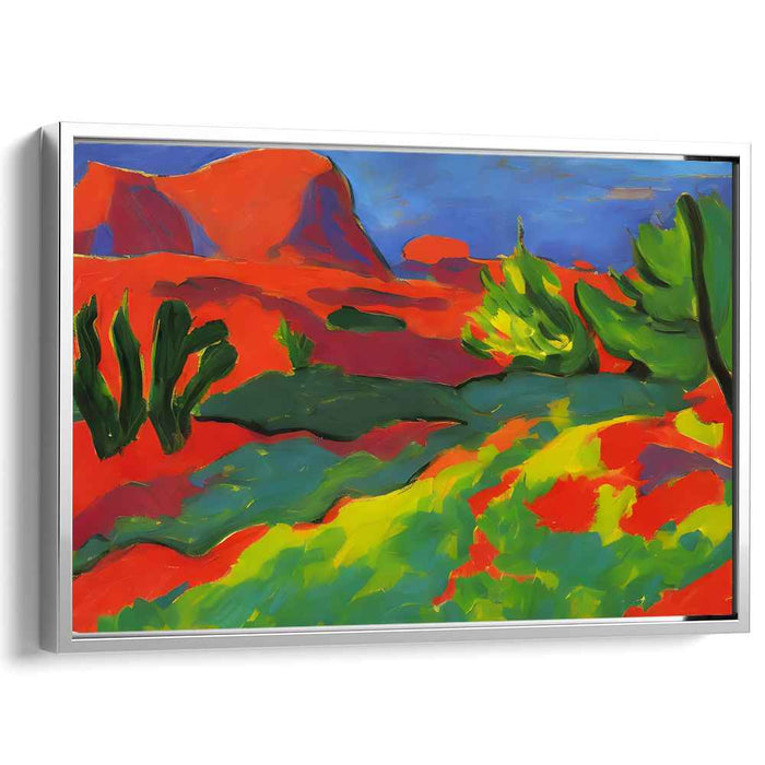 Vivid Desert Dream: Fauvist Landscape Canvas Art Print