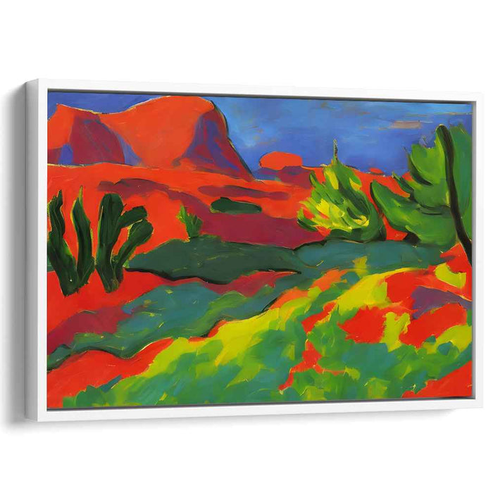Vivid Desert Dream: Fauvist Landscape Canvas Art Print