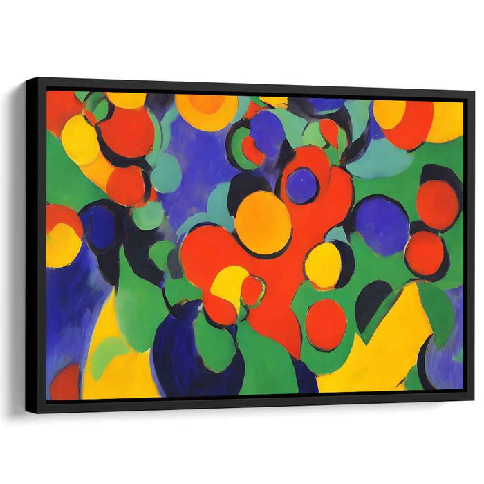 Circular Abstraction: Abstract Expressionist Colorful Circle Canvas Art Print