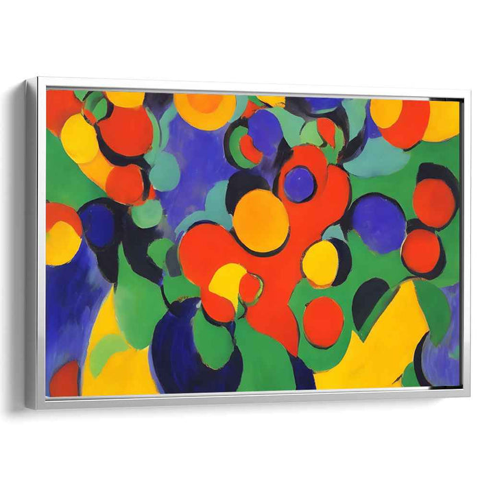 Circular Abstraction: Abstract Expressionist Colorful Circle Canvas Art Print