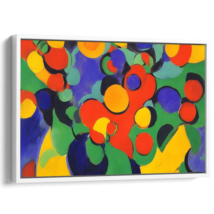 Circular Abstraction: Abstract Expressionist Colorful Circle Canvas Art Print