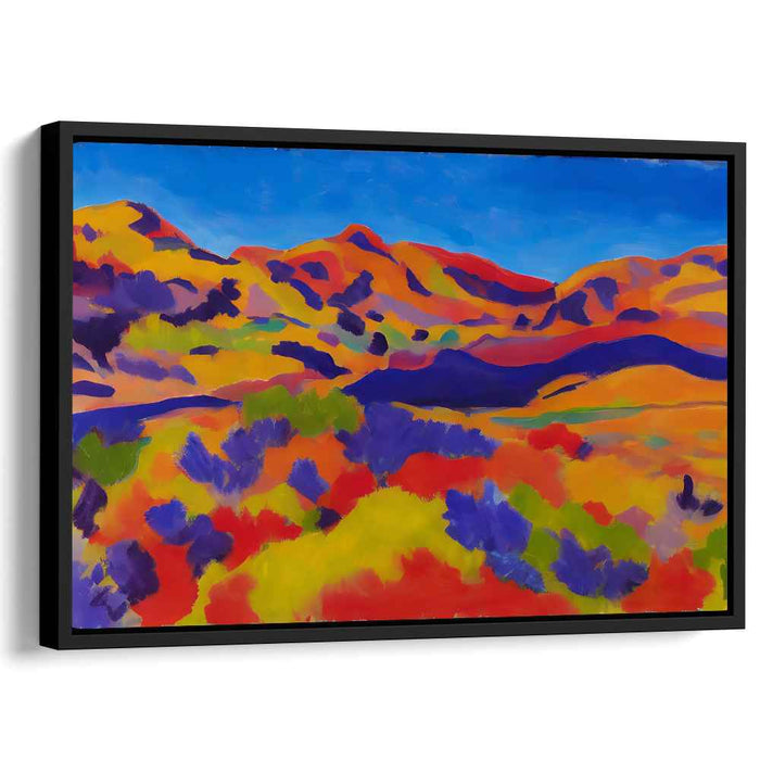 Vibrant Desert Hills: Colorful Fauvist Landscape Canvas Art Print