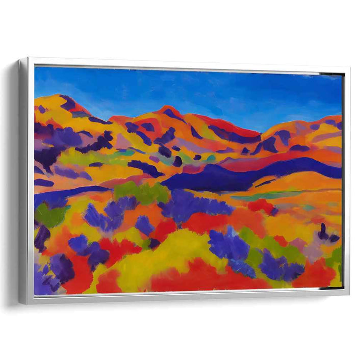 Vibrant Desert Hills: Colorful Fauvist Landscape Canvas Art Print