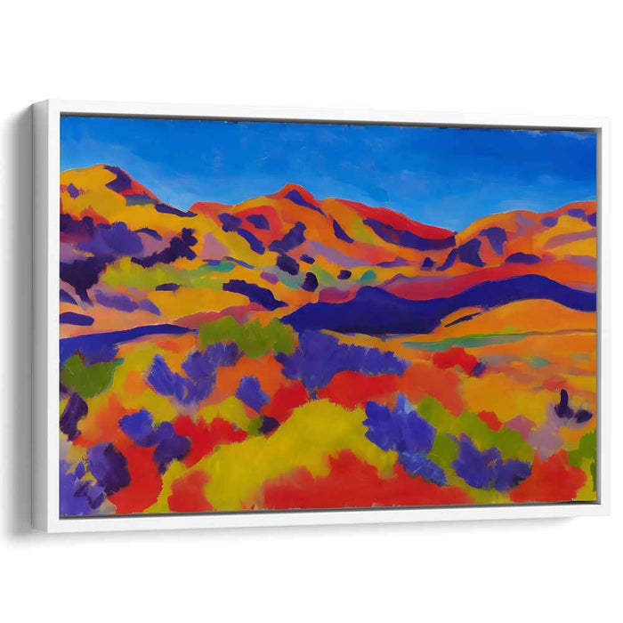 Vibrant Desert Hills: Colorful Fauvist Landscape Canvas Art Print
