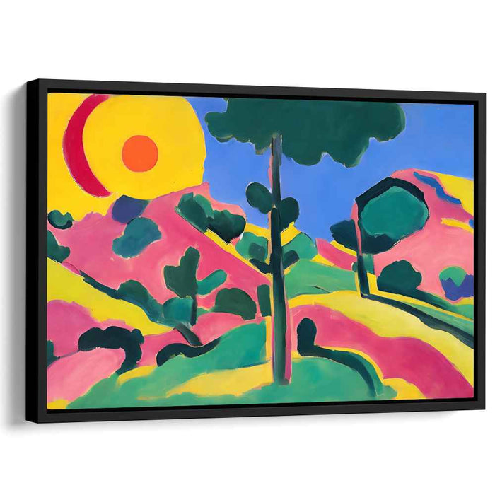 Avant-Garde Horizon: Colorful Modernist Landscape Canvas Art