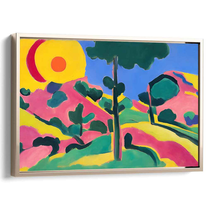 Avant-Garde Horizon: Colorful Modernist Landscape Canvas Art
