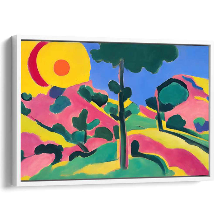 Avant-Garde Horizon: Colorful Modernist Landscape Canvas Art