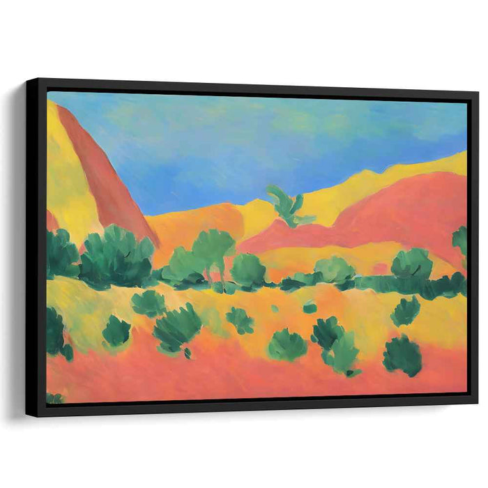Chromatic Jungle Rhapsody: Vibrant Fauvist Landscape Canvas Art Print