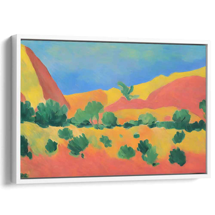Chromatic Jungle Rhapsody: Vibrant Fauvist Landscape Canvas Art Print
