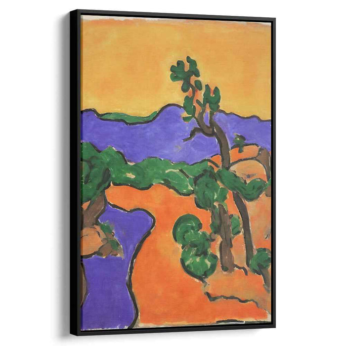 Tangerine Dream: Fauvist Landscape with Bold Colors Canvas Art Print