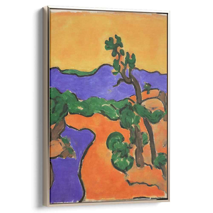 Tangerine Dream: Fauvist Landscape with Bold Colors Canvas Art Print