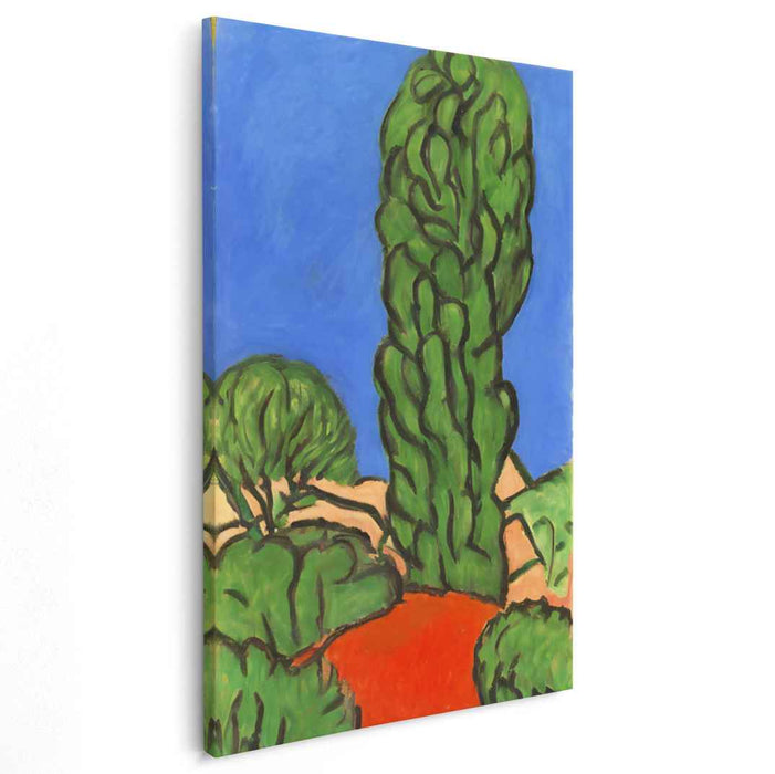 Chroma Contrast: Fauvist Greenery Against a Bold Blue Sky