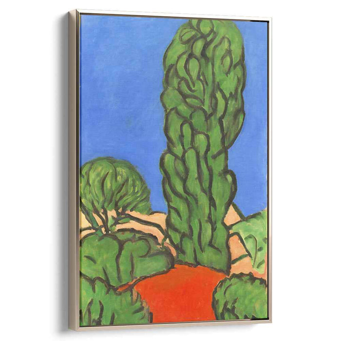 Chroma Contrast: Fauvist Greenery Against a Bold Blue Sky
