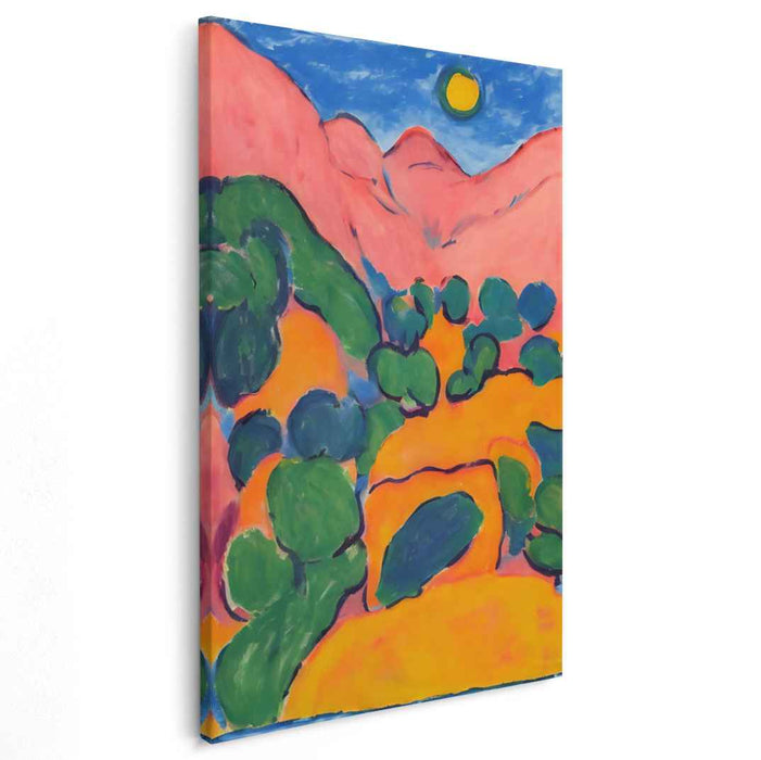Rainbow Hills Dance: Fauvist Color Play Landscape Canvas Art