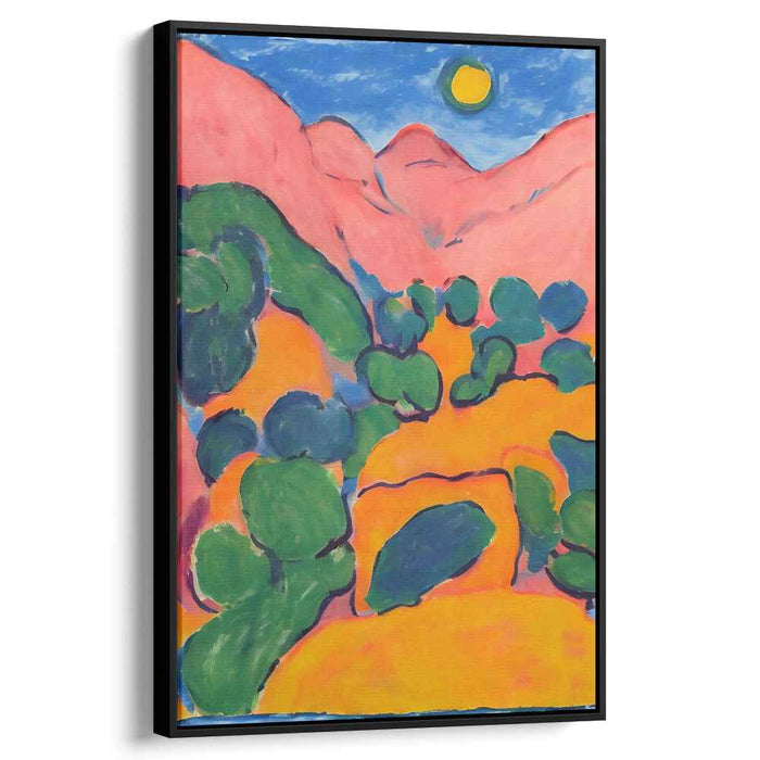 Rainbow Hills Dance: Fauvist Color Play Landscape Canvas Art