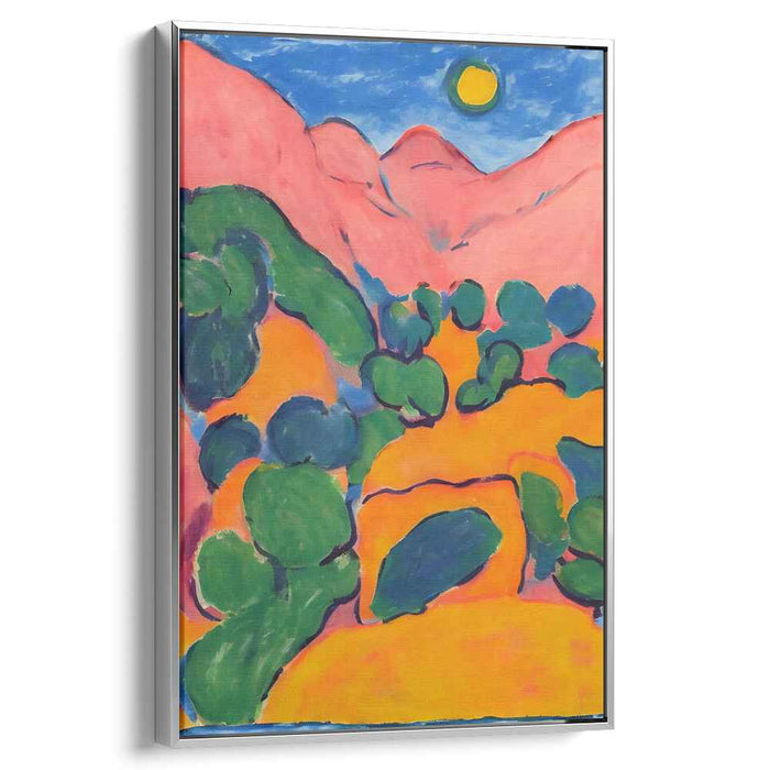 Rainbow Hills Dance: Fauvist Color Play Landscape Canvas Art