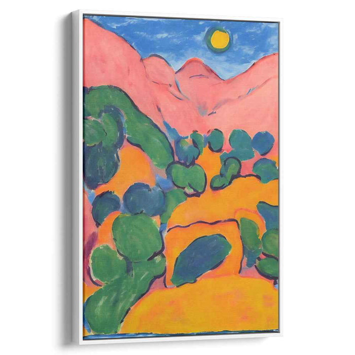 Rainbow Hills Dance: Fauvist Color Play Landscape Canvas Art