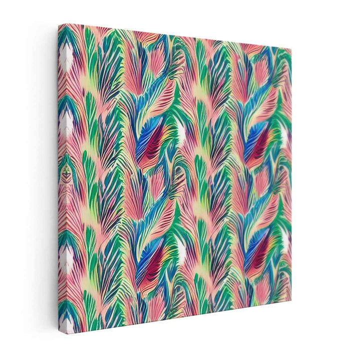 Vibrant Plumes: Exquisite Peacock Feather Inspired Canvas Art