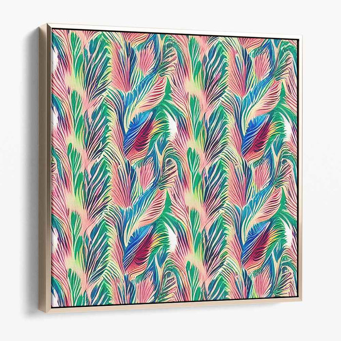 Vibrant Plumes: Exquisite Peacock Feather Inspired Canvas Art