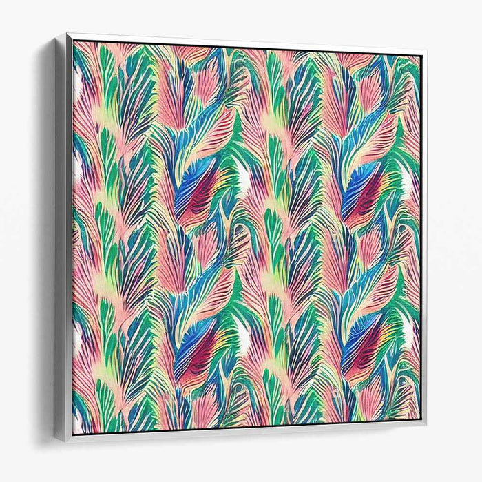 Vibrant Plumes: Exquisite Peacock Feather Inspired Canvas Art