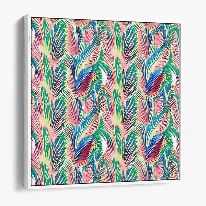 Vibrant Plumes: Exquisite Peacock Feather Inspired Canvas Art