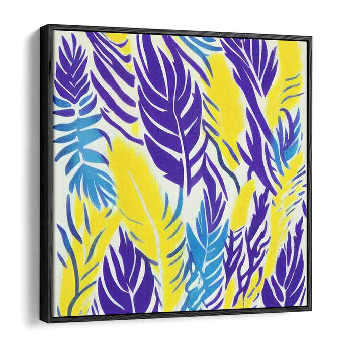 Vibrant Feather Dance: Abstract Expressionist Colorful Canvas Art Print