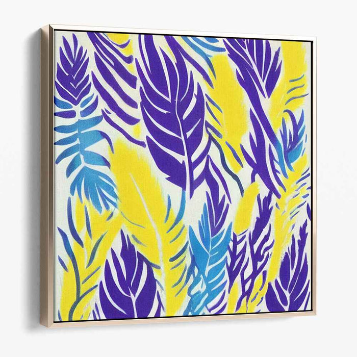 Vibrant Feather Dance: Abstract Expressionist Colorful Canvas Art Print