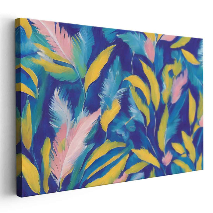 Foliage Mosaic: Vibrant Leaf Pattern Canvas Art