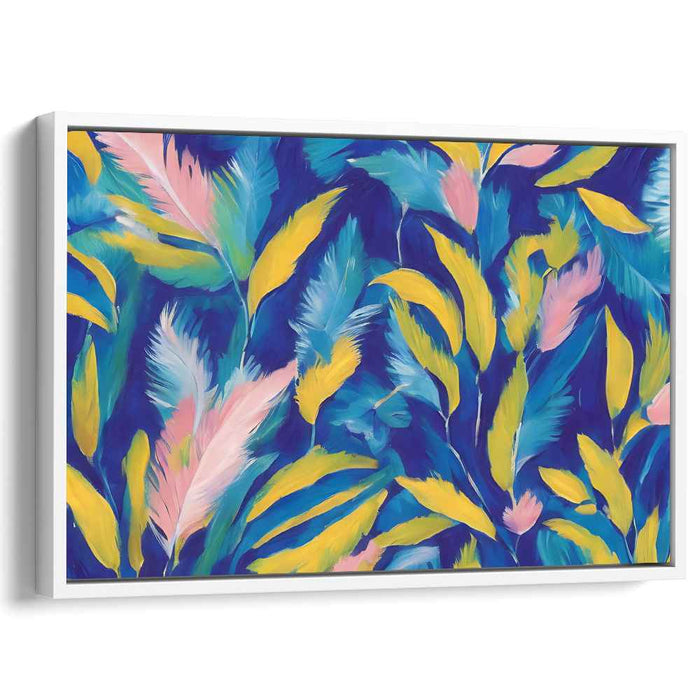 Foliage Mosaic: Vibrant Leaf Pattern Canvas Art