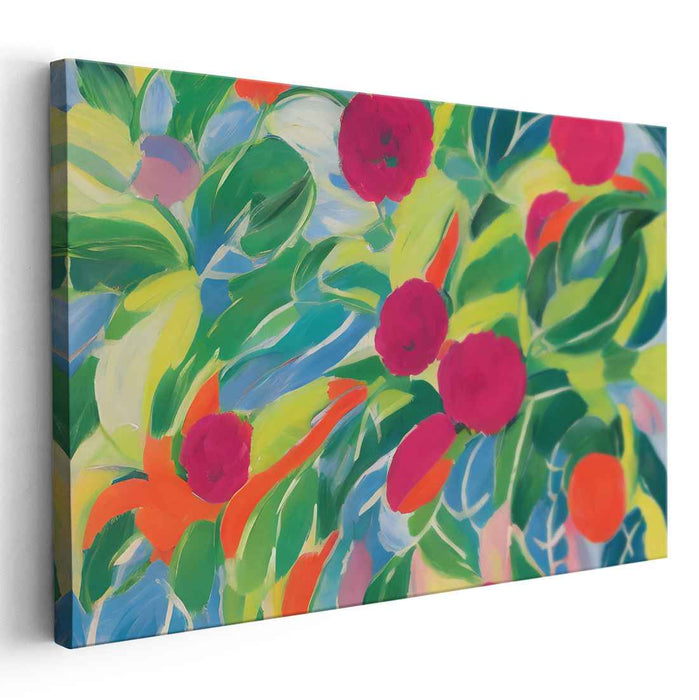 Blossom Whispers Blooming Dreams: Expressive Floral Canvas Art Print