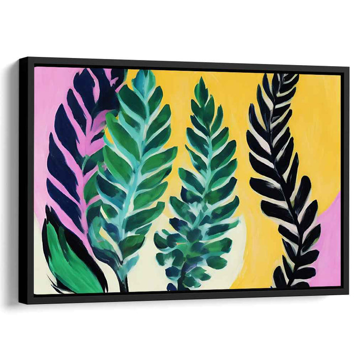 Emerald Veil Abstract: Abstract Green Leaves on Vibrant Canvas