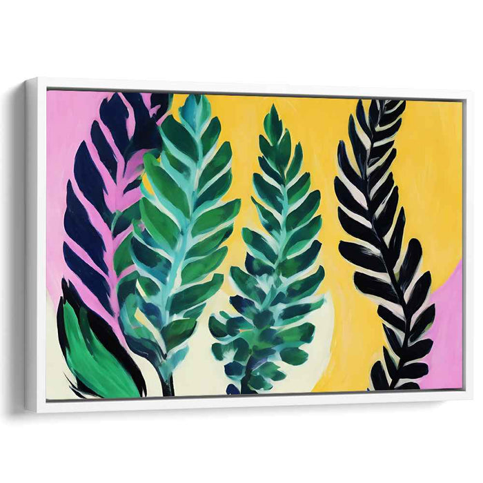 Emerald Veil Abstract: Abstract Green Leaves on Vibrant Canvas