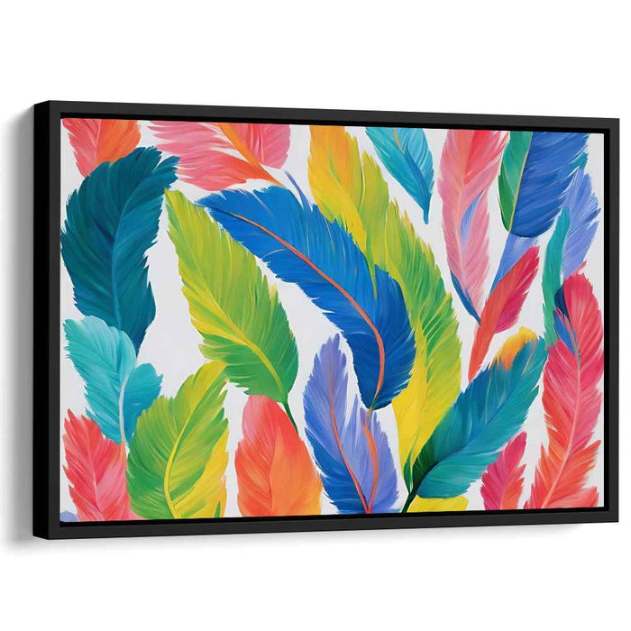 Chroma Plume: Contemporary Realism Colorful Feather Art Print