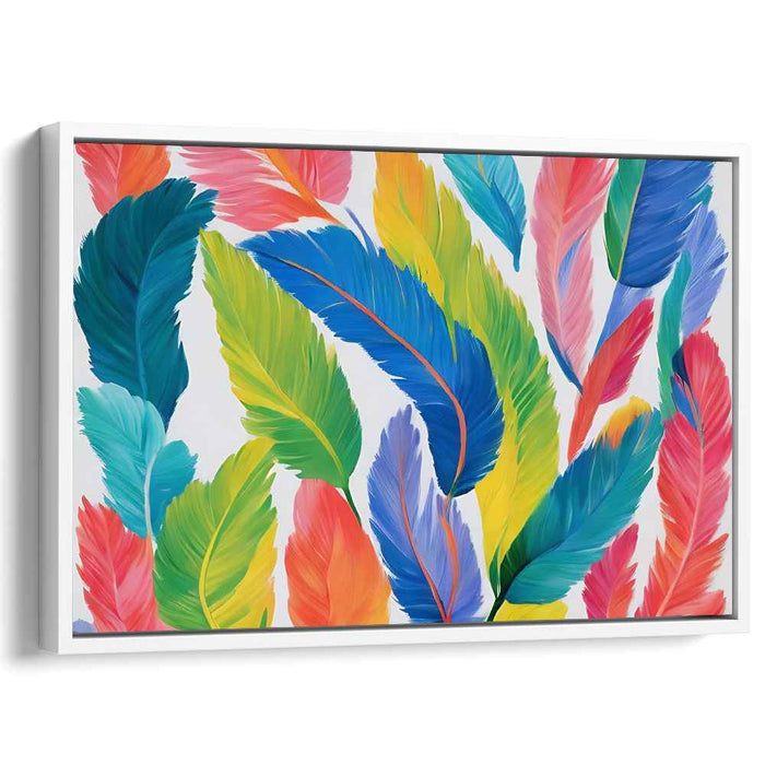 Chroma Plume: Contemporary Realism Colorful Feather Art Print