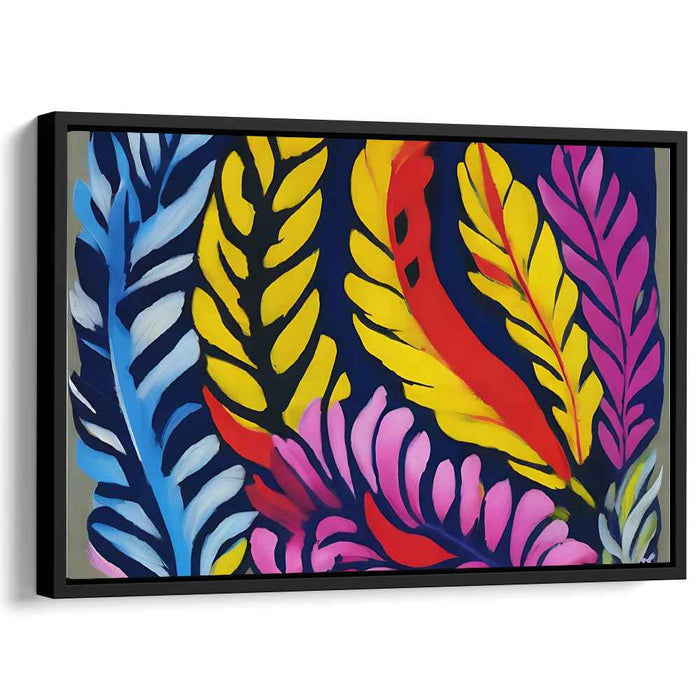 Chromatic Leaf Symphony: Vibrant Abstract Foliage Canvas Art