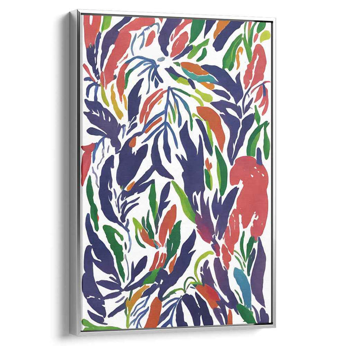 Tropical Foliage Symphony: Vibrant Expressionist Leaf Canvas Art Print