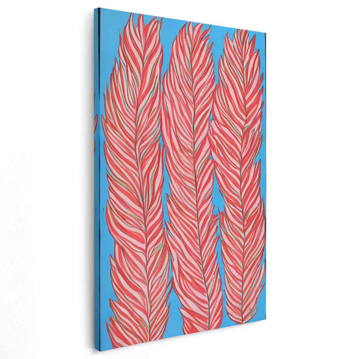 Vibrant Feather Trio: Modern Graphic Nature Canvas Art Print