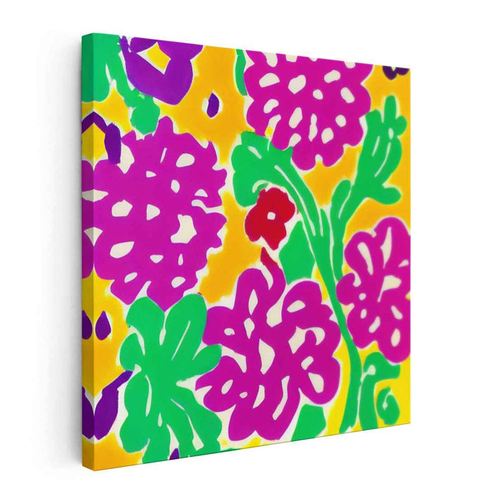 Floral Vibrance: A Playful Symphony of Colors Canvas Art Print