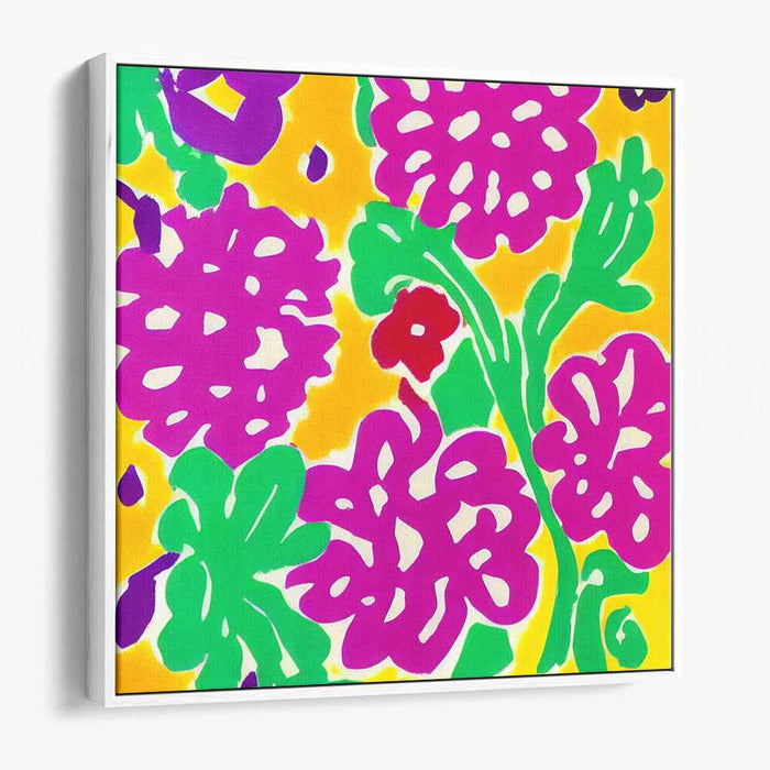 Floral Vibrance: A Playful Symphony of Colors Canvas Art Print