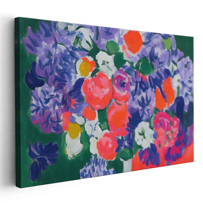 Vibrant Blossom Fantasy: Expressive Fauvist Floral Canvas Art Print