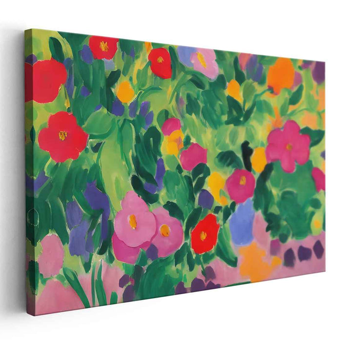 Whispers Of Viridescent Eden: Lush Garden Canvas Art Print
