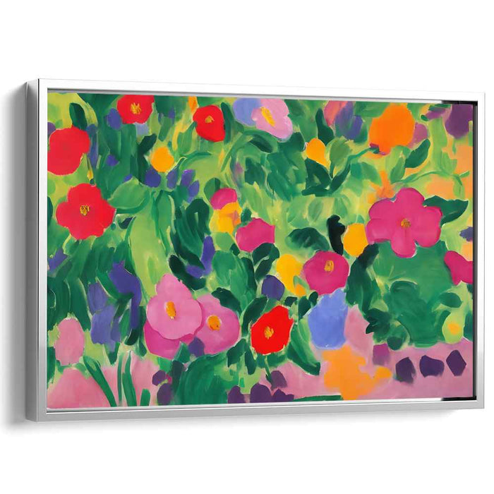 Whispers Of Viridescent Eden: Lush Garden Canvas Art Print