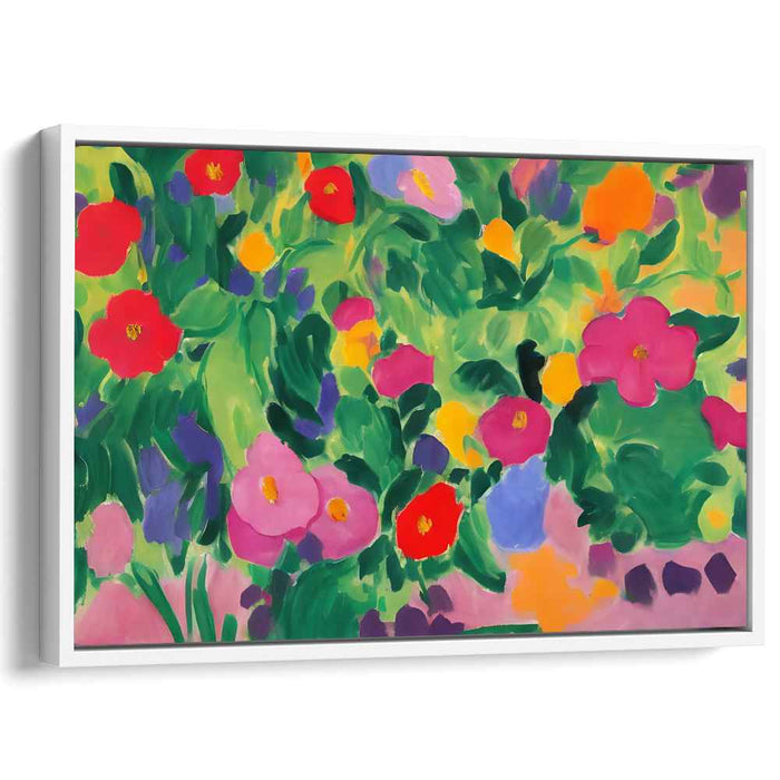 Whispers Of Viridescent Eden: Lush Garden Canvas Art Print
