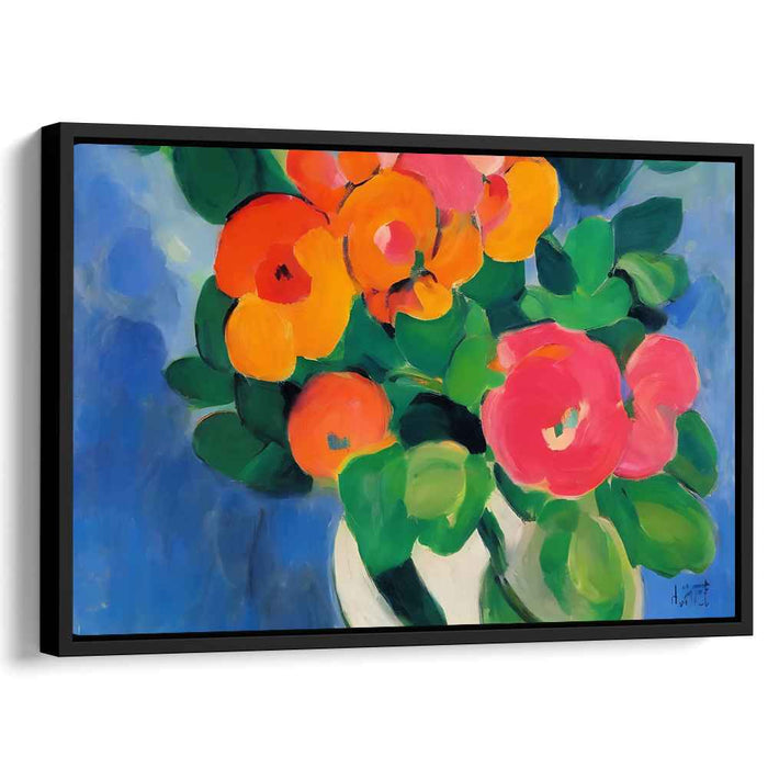 Painterly Petal Dance: Fauvist Floral Still Life on Canvas